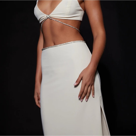 Meshki Diamante Maxi Skirt With Split - Picture 2 of 7